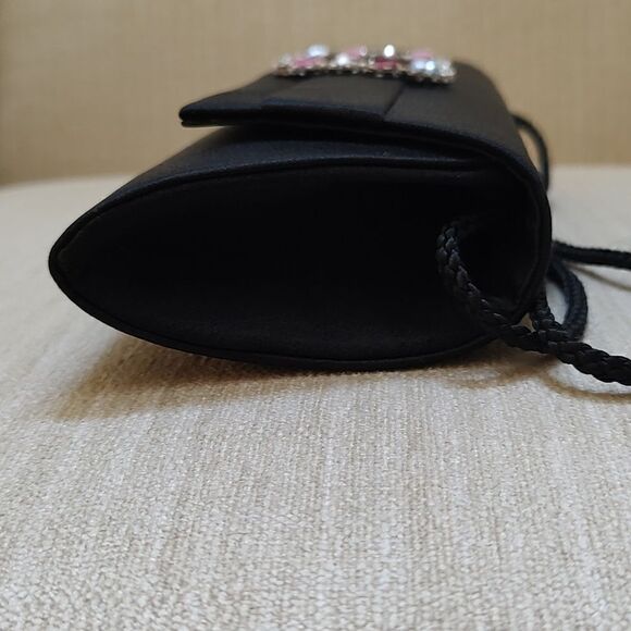 Jessica McClintock Black Jeweled Evening Shoulder Bag - Picture 6 of 10